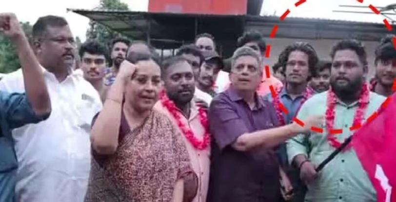 സിപിഎമ്മിൽ ചേർന്ന കാപ്പാക്കേസ് പ്രതിയെ നാടുകടത്തി ; വീണ ജോർജ്ജ് അടക്കം മാലയിട്ട് സ്വീകരിച്ച പ്രതി