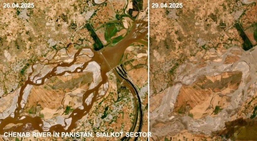 സിന്ധു നദീജല കരാർ റദ്ദാക്കൽ; പാകിസ്താൻ കൊടും വരൾച്ചയിലേക്ക് ;ഉപഗ്രഹ ചിത്രങ്ങൾ പുറത്ത്