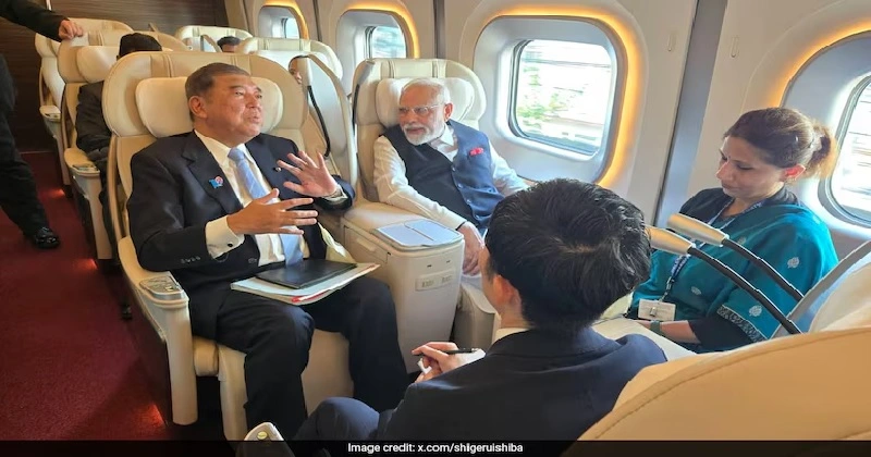 ടോക്കിയോയിൽ നിന്ന് സെൻഡായിയിലേക്ക് മോദിയുടെ ബുള്ളറ്റ് ട്രെയിൻ യാത്ര ; ചിത്രം വൈറൽ