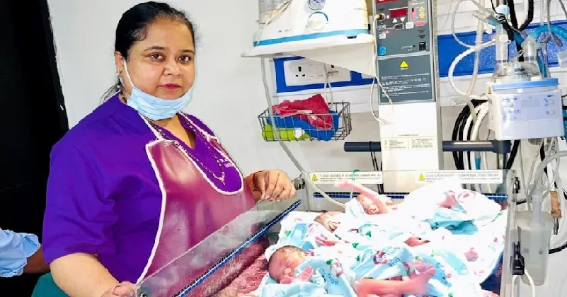 അഞ്ച് വർഷത്തെ കാത്തിരിപ്പിനൊടുവിൽ നാലിരട്ടി സന്തോഷം ; ഒറ്റ പ്രസവത്തിൽ നാല് കണ്മണികൾക്ക് ജന്മം നൽകി യുവതി