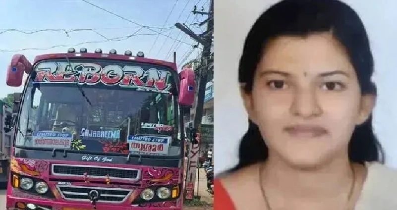 സ്വകാര്യ ബസ് സ്കൂട്ടറിൽ ഇടിച്ച് യുവതിയ്ക്ക് ദാരുണാന്ത്യം