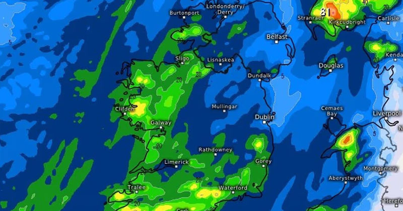 മഴ കനക്കുന്നു; വാട്ടർഫോർഡിലും യെല്ലോ വാണിംഗ് waterford