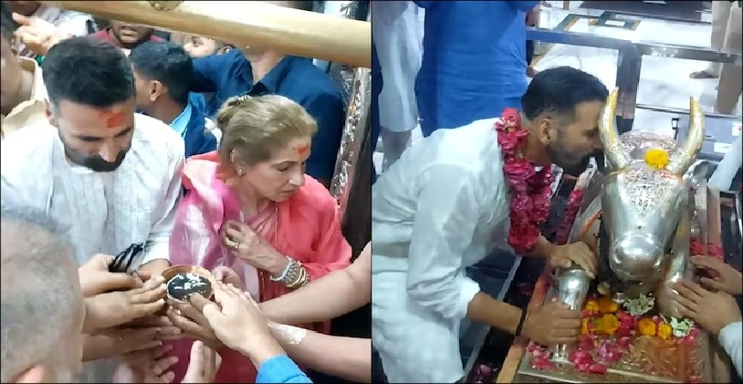 നന്ദിദേവന്റെ കാതിൽ ആഗ്രഹങ്ങൾ പറഞ്ഞ് , മഹാകാലേശ്വർ ക്ഷേത്രത്തിൽ ദർശനം നടത്തി അക്ഷയ് കുമാർ