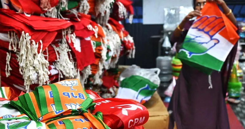 കച്ചമുറുക്കി സ്ഥാനാർത്ഥികൾ; തലശ്ശേരിയിലെ ചെങ്കോട്ട തകരുമോ? election flags