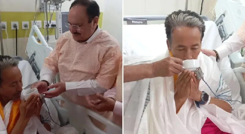 നിരാഹാരസമരം അവസാനിപ്പിച്ച് സോനം വാങ്ചുക്ക് : ജന്ദർമന്ദറിൽ പ്രതിഷേധം തുടരുമെന്ന് സൂചന
