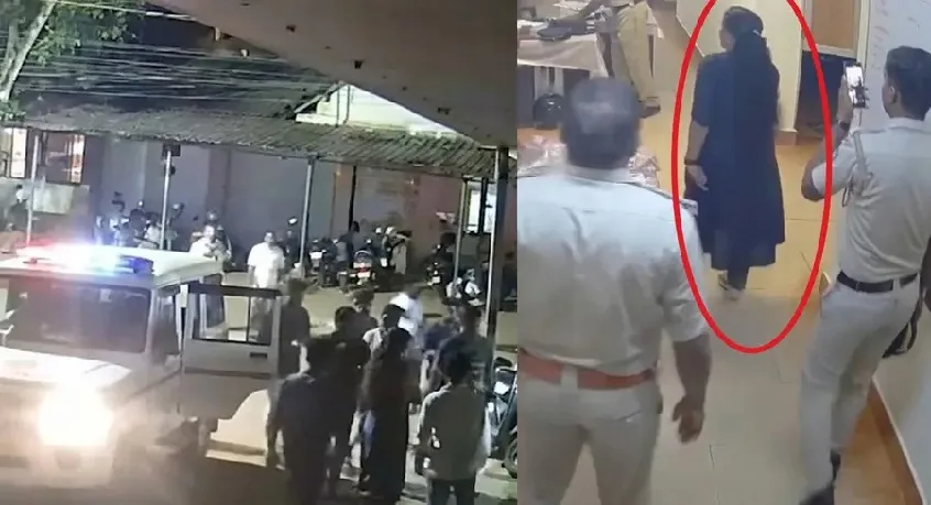 ശ്രീനാദേവി കുഞ്ഞമ്മയുടെ നേതൃത്വത്തിൽ കോൺഗ്രസ് പ്രവർത്തകർ പൊലീസ് സ്റ്റേഷനിൽ നടത്തിയ ആക്രമണത്തിന്റെ ദൃശ്യങ്ങൾ പുറത്ത് ; പ്രതിയെ കയ്യേറ്റം ചെയ്യാനും ശ്രമം